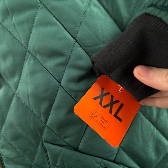 NWT Weatherproof 2XL Green Quilted High Pile Fleece Lined Full Zip Coat Winter - Picture 12 of 15